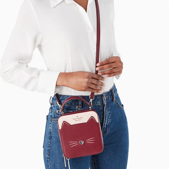 Kate Spade Meow Cat Daisy Pink Crossbody Purse NWT - Picture 2 of 4